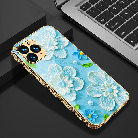 iPhone 12 Pro Cover - Floral Series - Premium Electroplated Shutterproof Case Soft Silicon Borders Case