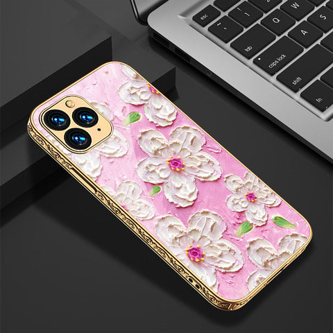 iPhone 11 Pro Cover - Floral Series - Premium Electroplated Shutterproof Case Soft Silicon Borders Case