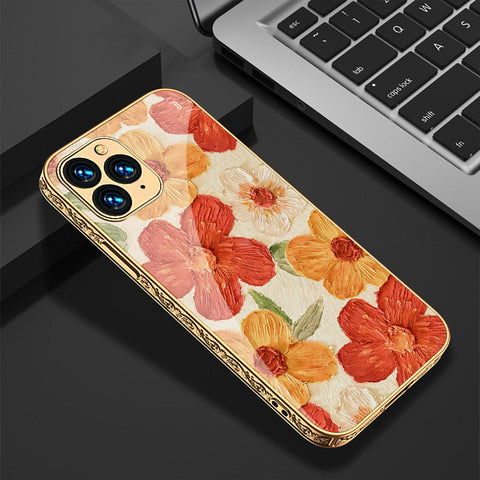 iPhone 12 Pro Cover - Floral Series - Premium Electroplated Shutterproof Case Soft Silicon Borders Case