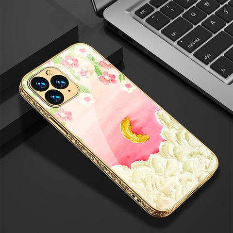 iPhone 11 Pro Cover - Floral Series - Premium Electroplated Shutterproof Case Soft Silicon Borders Case