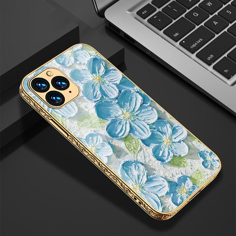 iPhone 12 Pro Max Cover - Floral Series - Premium Electroplated Shutterproof Case Soft Silicon Borders Case