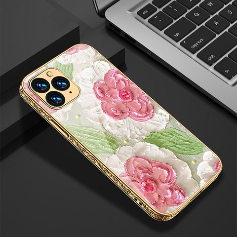 iPhone 11 Pro Cover - Floral Series - Premium Electroplated Shutterproof Case Soft Silicon Borders Case