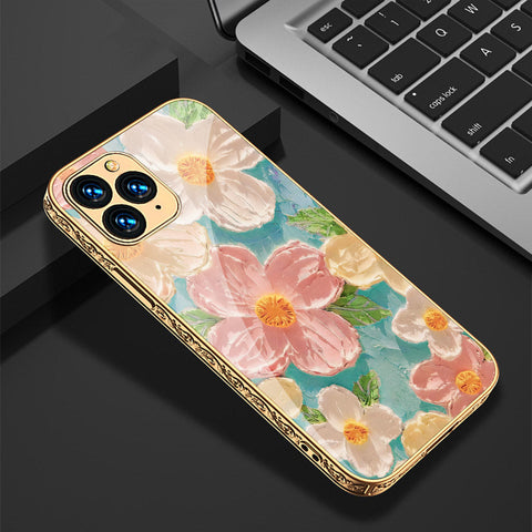 iPhone 12 Pro Cover - Floral Series - Premium Electroplated Shutterproof Case Soft Silicon Borders Case