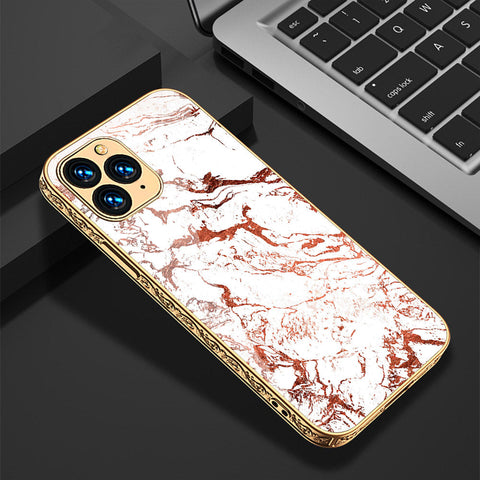 iPhone 11 Pro Max Cover - White Marble Series 2 - Premium Electroplated Shutterproof Case Soft Silicon Borders Case