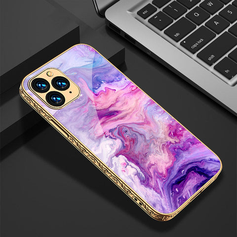 iPhone 11 Pro Max Cover - Colorful Marble Series - Premium Electroplated Shutterproof Case Soft Silicon Borders Case