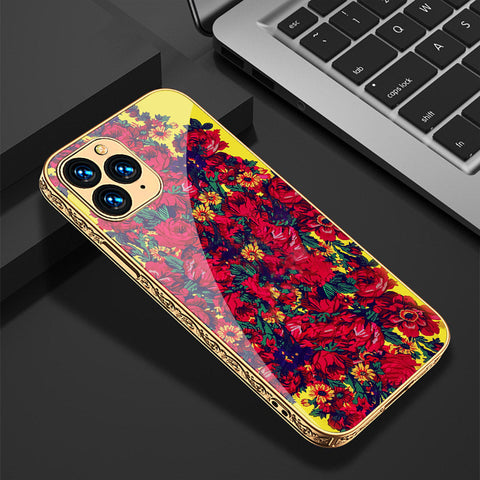 iPhone 12 Pro Max Cover - Floral Series - Premium Electroplated Shutterproof Case Soft Silicon Borders Case