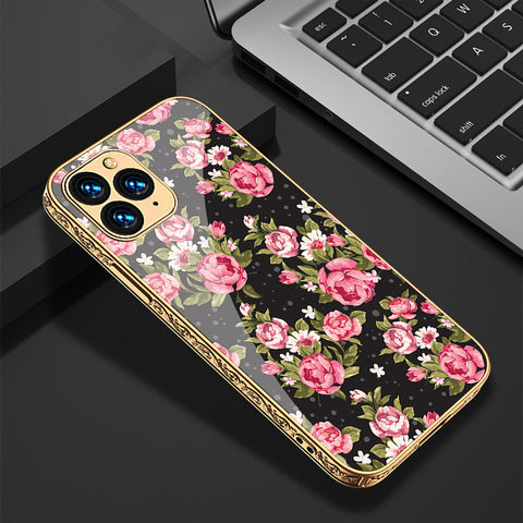 iPhone 11 Pro Cover - Floral Series - Premium Electroplated Shutterproof Case Soft Silicon Borders Case