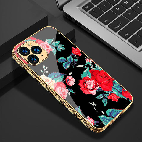 iPhone 11 Pro Max Cover - Floral Series - Premium Electroplated Shutterproof Case Soft Silicon Borders Case