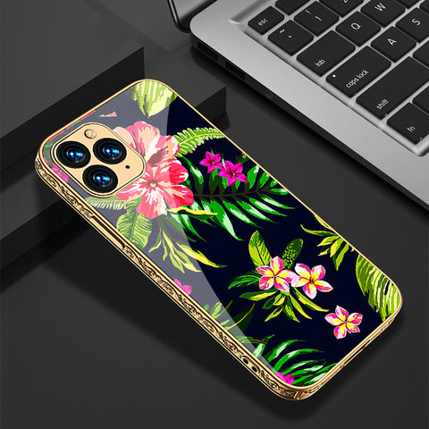 iPhone 12 Pro Cover - Floral Series - Premium Electroplated Shutterproof Case Soft Silicon Borders Case