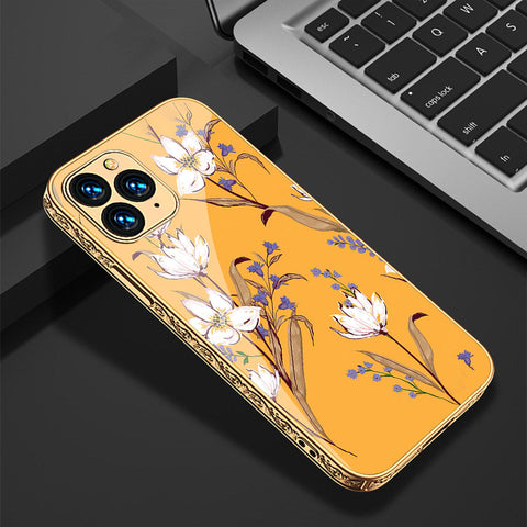 iPhone 12 Pro Cover - Floral Series - Premium Electroplated Shutterproof Case Soft Silicon Borders Case