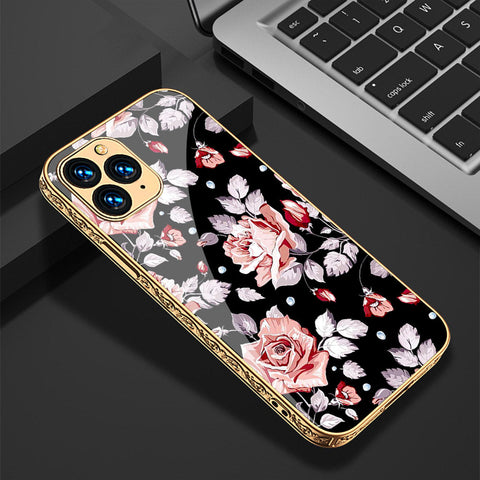 iPhone 12 Pro Max Cover - Floral Series - Premium Electroplated Shutterproof Case Soft Silicon Borders Case