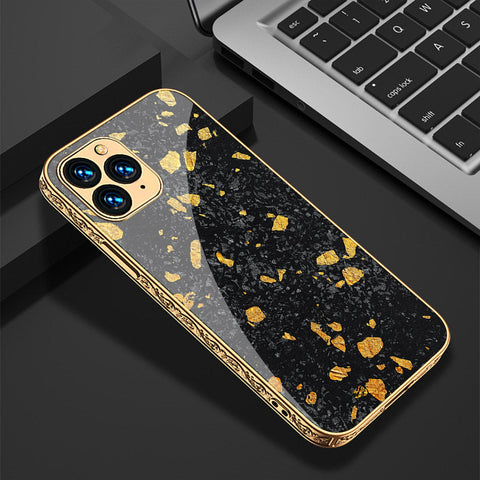 iPhone 11 Pro Max Cover - Black Marble Series - Premium Electroplated Shutterproof Case Soft Silicon Borders Case