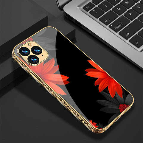 iPhone 12 Pro Max Cover - Floral Series 2 - Premium Electroplated Shutterproof Case Soft Silicon Borders Case