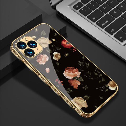 iPhone 11 Pro Max Cover - Floral Series 2 - Premium Electroplated Shutterproof Case Soft Silicon Borders Case