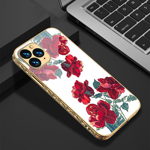 iPhone 12 Pro Max Cover - Floral Series 2 - Premium Electroplated Shutterproof Case Soft Silicon Borders Case