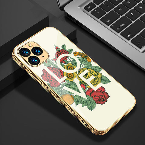 iPhone 11 Pro Max Cover - Floral Series 2 - Premium Electroplated Shutterproof Case Soft Silicon Borders Case