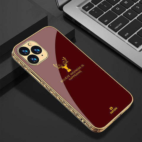 iPhone 11 Pro Max Cover - Nice Series - Premium Electroplated Infinity Ultra Shine Glass Soft Silicon Borders Case