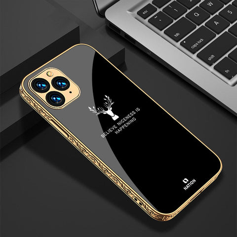 iPhone 11 Pro Max Cover - Nice Series - Premium Electroplated Infinity Ultra Shine Glass Soft Silicon Borders Case