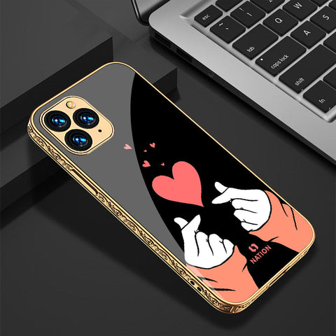 iPhone 12 Pro Cover - Onation Heart Series - Premium Electroplated Shutterproof Case Soft Silicon Borders Case