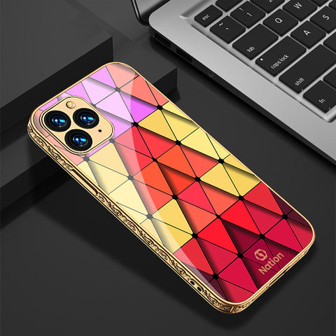 iPhone 11 Pro Cover - Onation Pyramid Series - Premium Electroplated Shutterproof Case Soft Silicon Borders Case