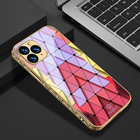 iPhone 11 Pro Max Cover - Onation Pyramid Series - Premium Electroplated Shutterproof Case Soft Silicon Borders Case