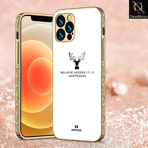 iPhone 13 Pro Max Cover - Nice Series - D9 - HQ Ultra Shine Premium Infinity Glass Soft Silicon Borders Case ( Fast Delivery )