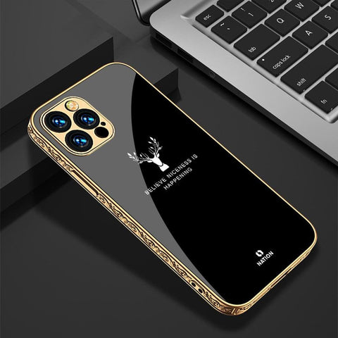 iPhone 13 Pro Max Cover - Nice Series - D9 - HQ Ultra Shine Premium Infinity Glass Soft Silicon Borders Case ( Fast Delivery )