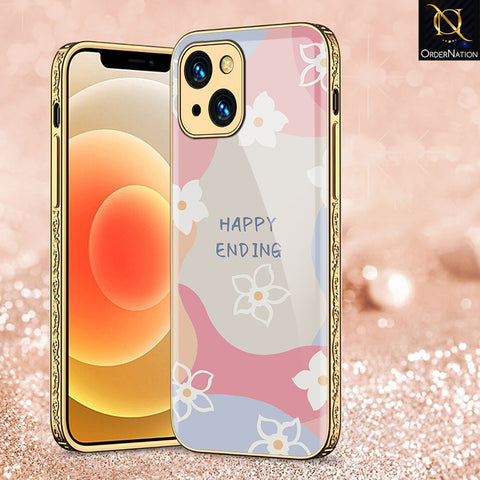 iPhone 13 Cover - Happy Series - Premium Electroplated Shutterproof Case Soft Silicon Borders Case