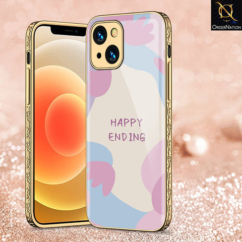 iPhone 13 Cover - Happy Series - Premium Electroplated Shutterproof Case Soft Silicon Borders Case