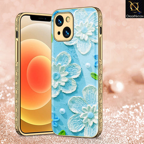 iPhone 13 Cover - Floral Series - Premium Electroplated Shutterproof Case Soft Silicon Borders Case