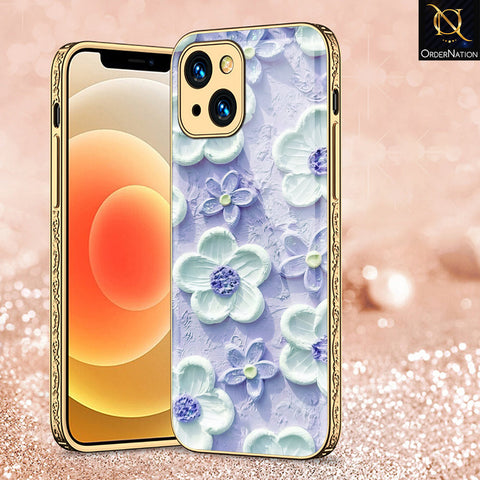 iPhone 13 Cover - Floral Series - Premium Electroplated Shutterproof Case Soft Silicon Borders Case