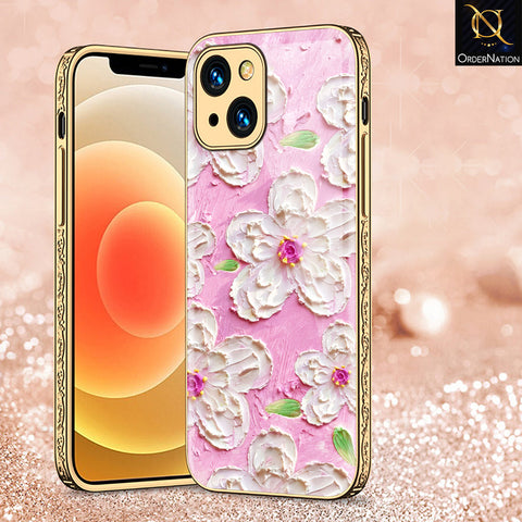 iPhone 13 Cover - Floral Series - Premium Electroplated Shutterproof Case Soft Silicon Borders Case