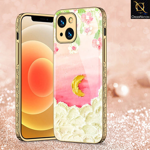 iPhone 13 Cover - Floral Series - Premium Electroplated Shutterproof Case Soft Silicon Borders Case