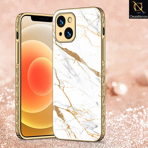 iPhone 13 Cover - Mystic Marble Series - Premium Electroplated Shutterproof Case Soft Silicon Borders Case