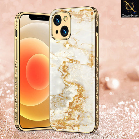 iPhone 13 Cover - Mystic Marble Series - Premium Electroplated Shutterproof Case Soft Silicon Borders Case