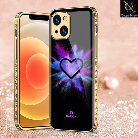 iPhone 13 Cover - Onation Heart Series - Premium Electroplated Shutterproof Case Soft Silicon Borders Case