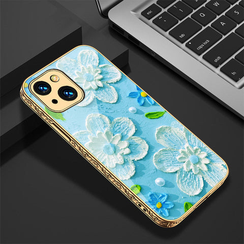 iPhone 13 Cover - Floral Series - Premium Electroplated Shutterproof Case Soft Silicon Borders Case