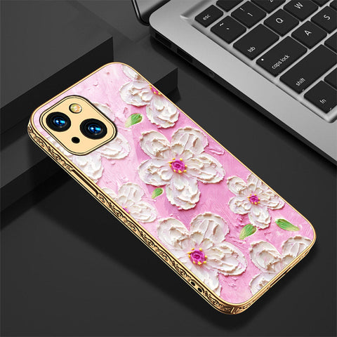 iPhone 13 Cover - Floral Series - Premium Electroplated Shutterproof Case Soft Silicon Borders Case