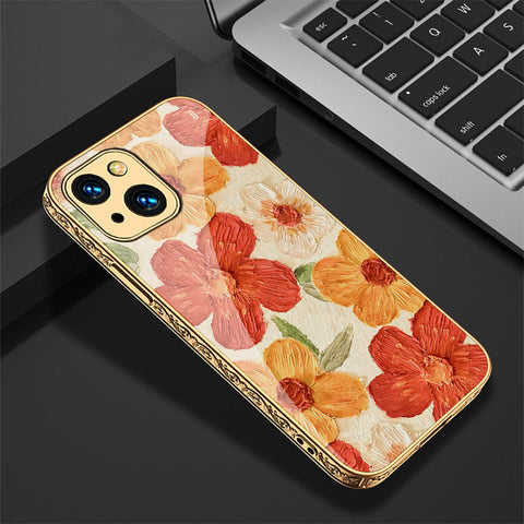 iPhone 13 Cover - Floral Series - Premium Electroplated Shutterproof Case Soft Silicon Borders Case