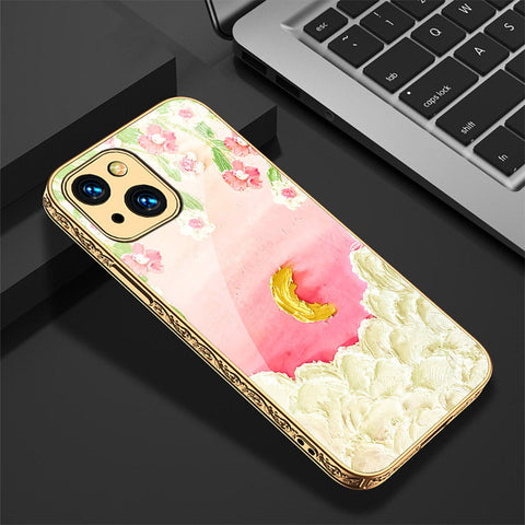 iPhone 13 Cover - Floral Series - Premium Electroplated Shutterproof Case Soft Silicon Borders Case