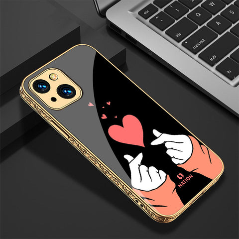 iPhone 13 Cover - Onation Heart Series - Premium Electroplated Shutterproof Case Soft Silicon Borders Case