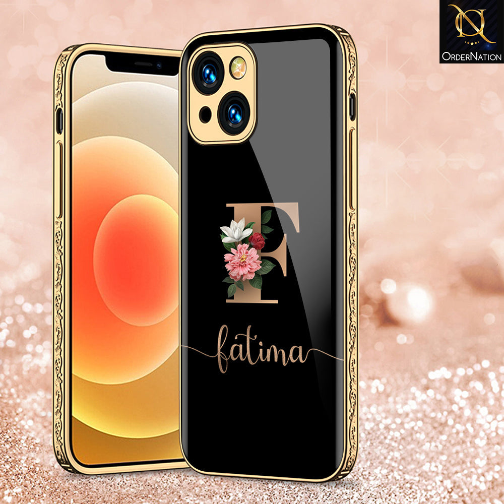 iPhone 14 Cover - Personalized Alphabet Series - Premium Electroplated Shutterproof Case Soft Silicon Borders Case