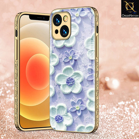 iPhone 15 Cover - Floral Series - Premium Electroplated Shutterproof Case Soft Silicon Borders Case