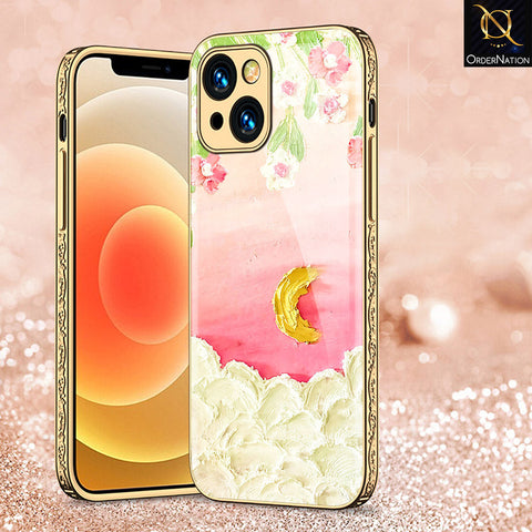 iPhone 14 Cover - Floral Series - Premium Electroplated Shutterproof Case Soft Silicon Borders Case