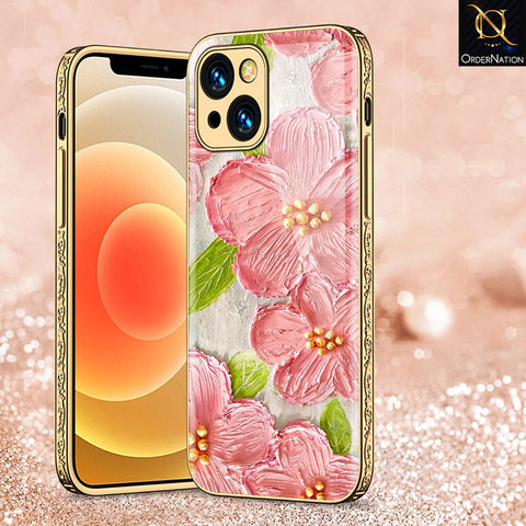 iPhone 14 Plus Cover - Floral Series - Premium Electroplated Shutterproof Case Soft Silicon Borders Case