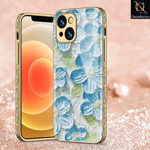 iPhone 14 Cover - Floral Series - Premium Electroplated Shutterproof Case Soft Silicon Borders Case