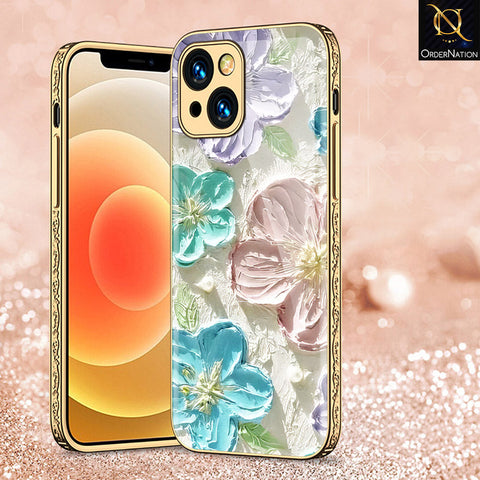 iPhone 15 Cover - Floral Series - Premium Electroplated Shutterproof Case Soft Silicon Borders Case