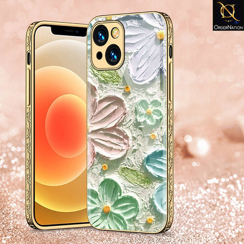 iPhone 14 Plus Cover - Floral Series - Premium Electroplated Shutterproof Case Soft Silicon Borders Case