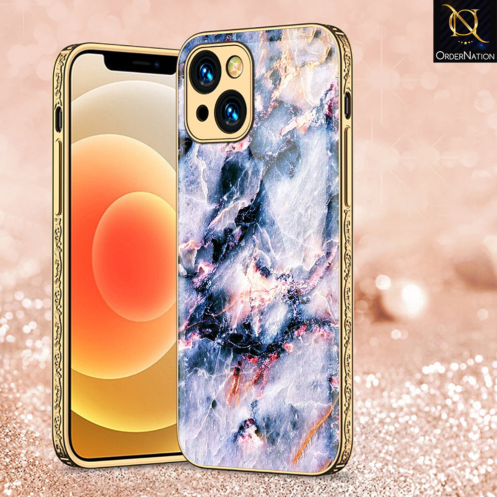 iPhone 15 Plus Cover - Colorful Marble Series - Premium Electroplated Shutterproof Case Soft Silicon Borders Case