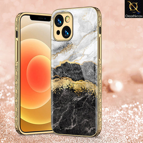 iPhone 14 Cover - Colorful Marble Series - Premium Electroplated Shutterproof Case Soft Silicon Borders Case